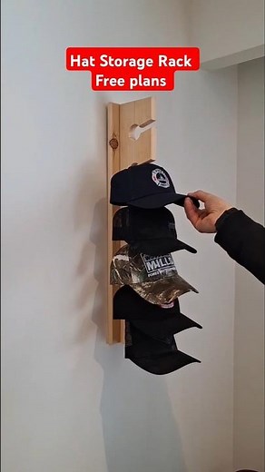 DIY Hat Storage Rack free Plans & build tutorial #diyproject #diybuild #woodwork #woodworking #DIY