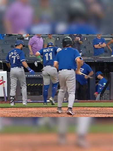 Bluejaysnation on Instagram: "Bo Bichette left the field limping after getting thrown out at the plate. He was helped off the field by a trainer.  Sportsnet"