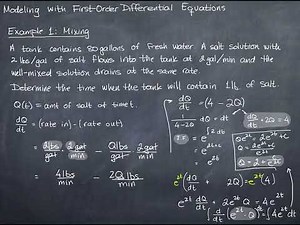 Modeling with First-Order Differential Equations (Mixing)