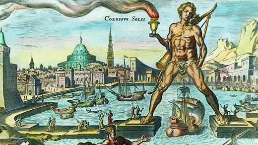 Colossus of Rhodes, a wonder of the ancient world