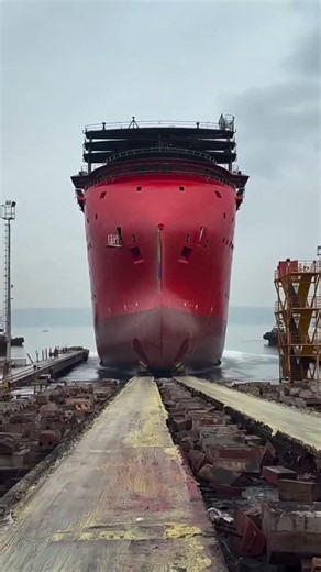 Inside The Wild Process Of Launching A Giant Ship 🌊 #ShipLaunching #Shipyard #USAMaritime