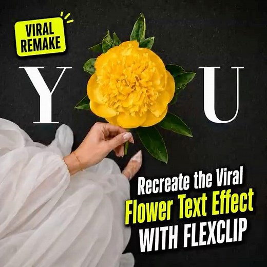 How to Recreate This Viral Flower Text Effect with FlexClip | Viral Remake #09