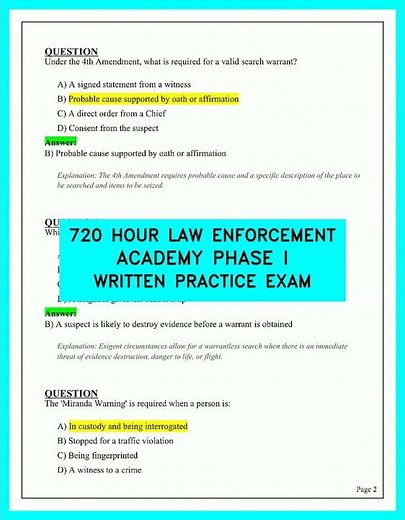 720 Hour Law Enforcement Academy Phase 1 Exam: The Secret to Passing First Try