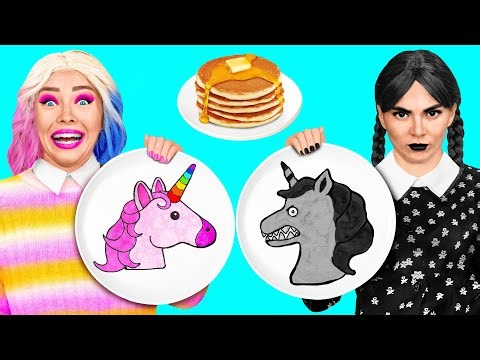 Pancake Art Challenge with Wednesday Addams by TeenTeam Challenge