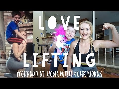A fun mom & son home workout | Squatting & Curling Ryland