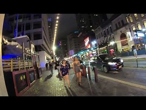 Downtown Houston Nightlife Walking Tour - Main Street Bars Restaurants Nightclubs - Texas USA