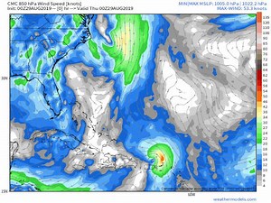 Watching afternoon 12z models. Current CMC showing generally what latest GFS and last nights EURO/UK did. Believable trend starting to see. Major Hurricane slowing on final approach to middle Florida then a slow turn treking northward through the state then a bend maybe back close to the Atlantic next week. www.spaghettimodels.com / Drunk Donkey gear at teespring.com/stores/mikes-weather-page | Mike's Weather Page