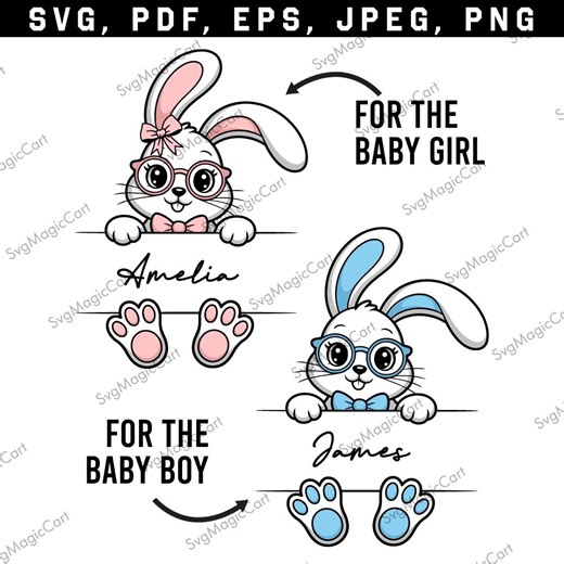 Easter Bunny Face SVG, Personalized Baby Shirts Design (digital Download) - Etsy