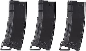 Lancer Tactical Airsoft M4 M16 Series Polymer 130 Round Transparent Window High Speed Mid-Cap Airsoft Magazine -Pack of Three