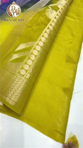 Beautiful Yellow Blue Banarasi Saree 💛💙 #banarasihandloom #banarasisaree