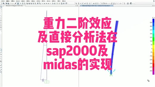 重力二阶效应P-DELTA及直接分析法在sap2000及midas中的实现