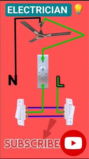 fan two way switch connection diagram || fan connection || two way switch wiring | ✓#viral #shorts