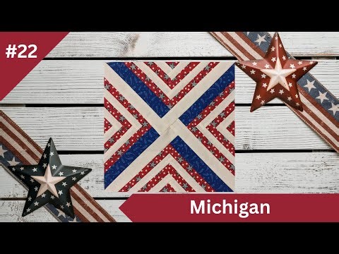 Michigan Quilt Block Pattern | 12" x 12" | Digital PDF Download
