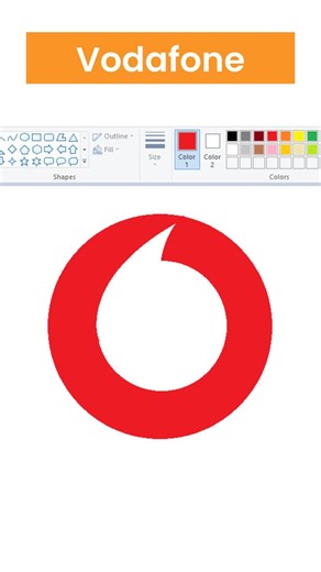 MS Paint দিয়ে Vodafone Logo Drawing | Easy Logo Tutorial #shorts | Debjit Samanta