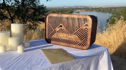 Rustic Mountain Wedding Card Box | Personalized Wooden Keepsake for Wedding Gifts, Money, Engagement, Rustic Wedding Decor - Etsy