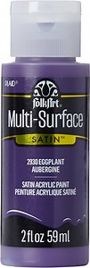 FolkArt Multi-Surface Acrylic Craft Paint, Satin Finish, Eggplant, 2 fl oz