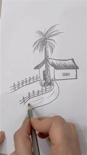 Easy Village House Drawing #drawing #easydrawing