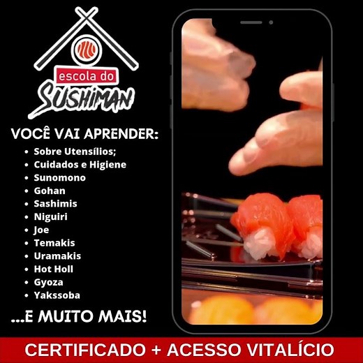 Curso Online Sushi e Sashimi Profissional - Acesso imediato