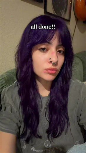 yay new hair might post updates for how it fades since this is my first time using @Lunar Tides #hairdyetransformation #purplehair #violethair #coloredhair #hairtutorial