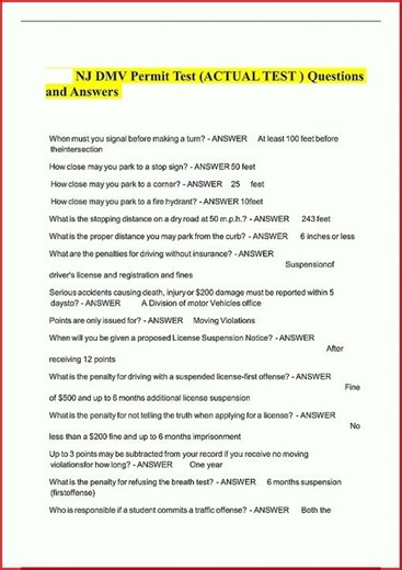 Nj Dmv Permit Test Actual Test Questions And Answers7 video