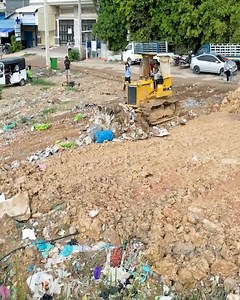 Perfect opening new Project Landfilling using Bulldozer Komatsu D31p and Dump truck 5T dumping Stone | Part 1 | Bulldozer City