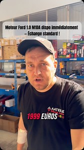 Moteur Ford 1.0 M1DA dispo immédiatement — Échange standard ! Nouveau dispo chez AATEILE : ✅ Moteur 1.0 EcoBoost M1DA ✅ Pour Ford Fiesta, Focus, B-Max, EcoSport, etc. ✅ Échange standard : 1 999€ TTC ✅ 800€ de caution (restituée au retour de l’ancien moteur) ✅ DISPO IMMÉDIATEMENT ✅ À 5 minutes de Strasbourg Fiable, propre, prêt à être monté. Besoin d’un moteur comme neuf sans te ruiner ? Contacte AATEILE maintenant ! #AATEILE #MoteurFord #M1DA #EcoBoost #FordFiesta #FordFocus #GarageStrasbourg #E