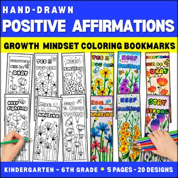 Spring Flower Coloring Pages | Positive Affirmations | Growth Mindset | No Prep