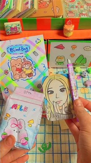 Random blind bag 🍥🍓 what’s inside of this bag 🤗 #unboxing #diy #paperdoll #youtube #shorts