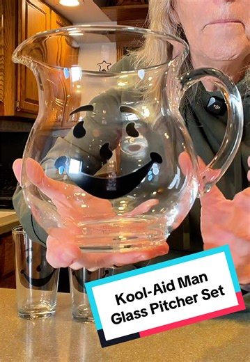 Kool-Aid Man Glass Pitcher and Glass Set #tiktokshopcreatorpicks #tiktokmademebuyit #retro #genx #koolaid @Toynk