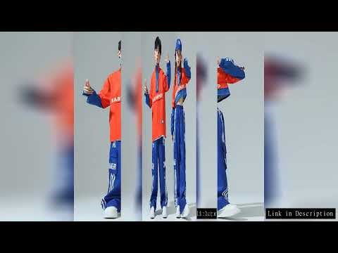 Kids Kpop Hip Hop Clothing Orange Crop Top Streetwear Cargo Jogger Blue Pants for Girls Boys Jazz Da