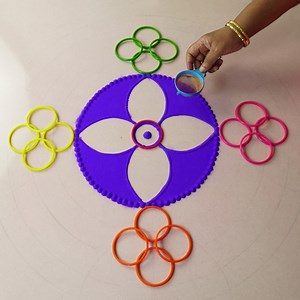 502K views · 506 shares | Simple and Easy Rangoli Design Using Bangles I used Bangles to create Flower Rangoli. Given Details using easily avilable things Sketch Pen, Glue Bottle and Colour powder. #rangoli #Simplerangoli #rangolibyjayanthig #satisfyingvideo #satisfying #relaxingvideo #relaxing #Hobbyideas #Easyrangoli #jayanthig | Simple Rangoli | Facebook