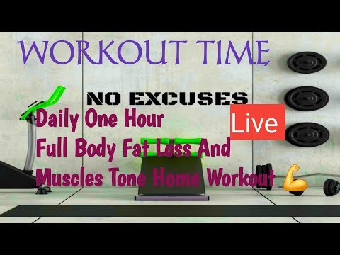 WORKOUT TIME/Daily Evening Home Workout 🏡/Push-Yourself/Fat Burn And Muscles Tone Workout/LIVE
