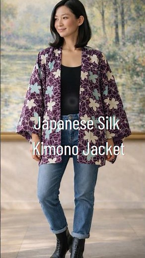 Vintage Japanese Silk Haori 🌸 Purple Floral Kimono Jacket