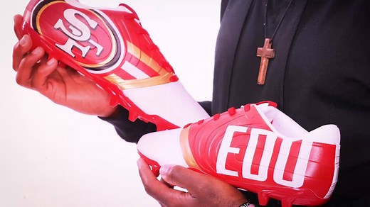 34K views · 226 reactions | When you see your custom cleats for the first time  35 causes, 35 pairs of cleats set to hit the field on Dec. 16th. | San Francisco 49ers | Facebook