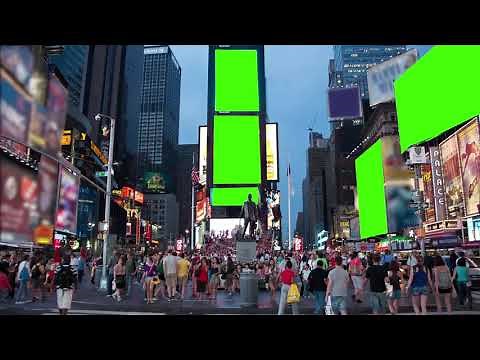 Timelapse NYC times square green screen overlays