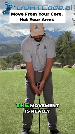 The core movement is simple: move your belly button to your back pocket. Feel your core engage and your arm will follow. Watch this drill! #GolfTips #CoreWorkout #GolfDrills #Fitness #Sports