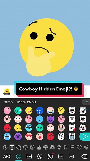 That’s a hidden cowboy emoji 🤔 🤠 #cowboy #emoji #hiddenemoji #secretemoji #tiktokemoji #emojiart #emojichallenge #keyboard #tutorial #howto #emojiartchallenge