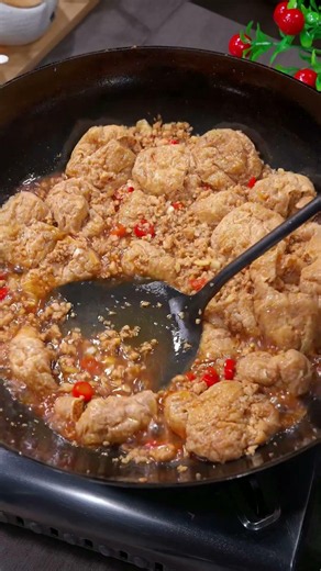 Minced meat and oil tofu #recipe #cooking #food