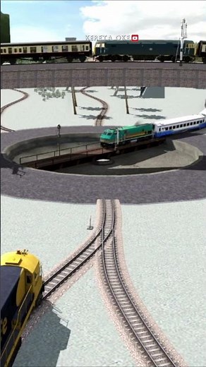 Train Crossing Turntable Rails#indianrailways #train #railway