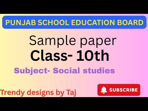 PSEB Class 10th social studies sample paper #pseb ‪@tajsharmamaur‬