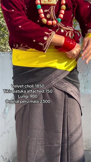 Stylish Velvet Choli and Traditional Attire in Nepal