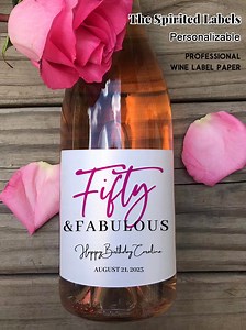 Custom 50th Birthday Wine Label/50th Birthday Gift/personalized FIFTY Birthday Label/birthday Gift for Women/gift for Her/champagne Label - Etsy