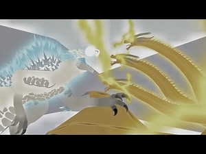 KING GHIDORAH VS SHIMO ANIMATION | Monsterverse | kaiju battle animation 2D