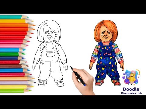 How to draw Chucky and Coloring | Scary Step-by-Step Horror Art Tutorial