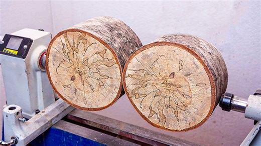 How to Make the Perfect Bird Feeder from Spalted Birch Logs – Step-by-Step Woodturning!