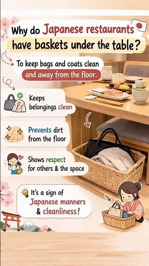 Why Japanese restaurants put baskets under the table 🇯🇵