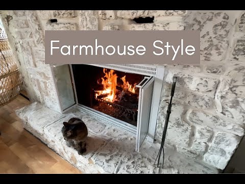DIY German Schmear Stone Fireplace~Farmhouse style on a budget!