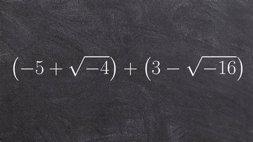 Algebra 2: Add two complex numbers by rewriting the expression using i (-5+sqrt(-4)) + (-sqrt(-16))