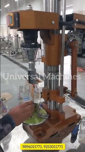 Glass Bottle Crown Capping Machine in Action, Universal Machines
