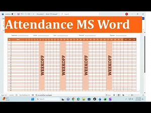 How To Make Attendance Register in MS Word (Full Guide) (Office, School, Staff)